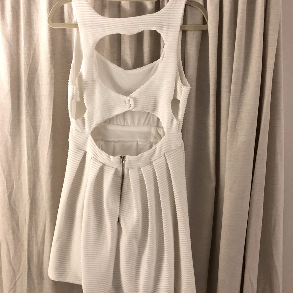 White dress with back cut outs
